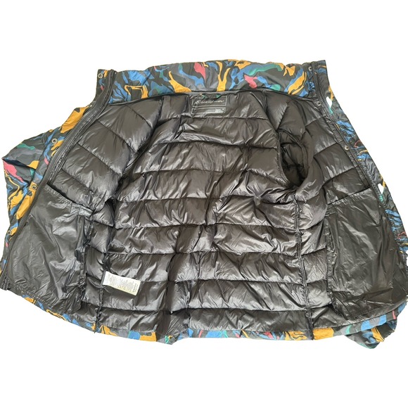 Eddie Bauer Stratustherm Goose Down Puffer Jacket Camo Womens Medium - Picture 6 of 12